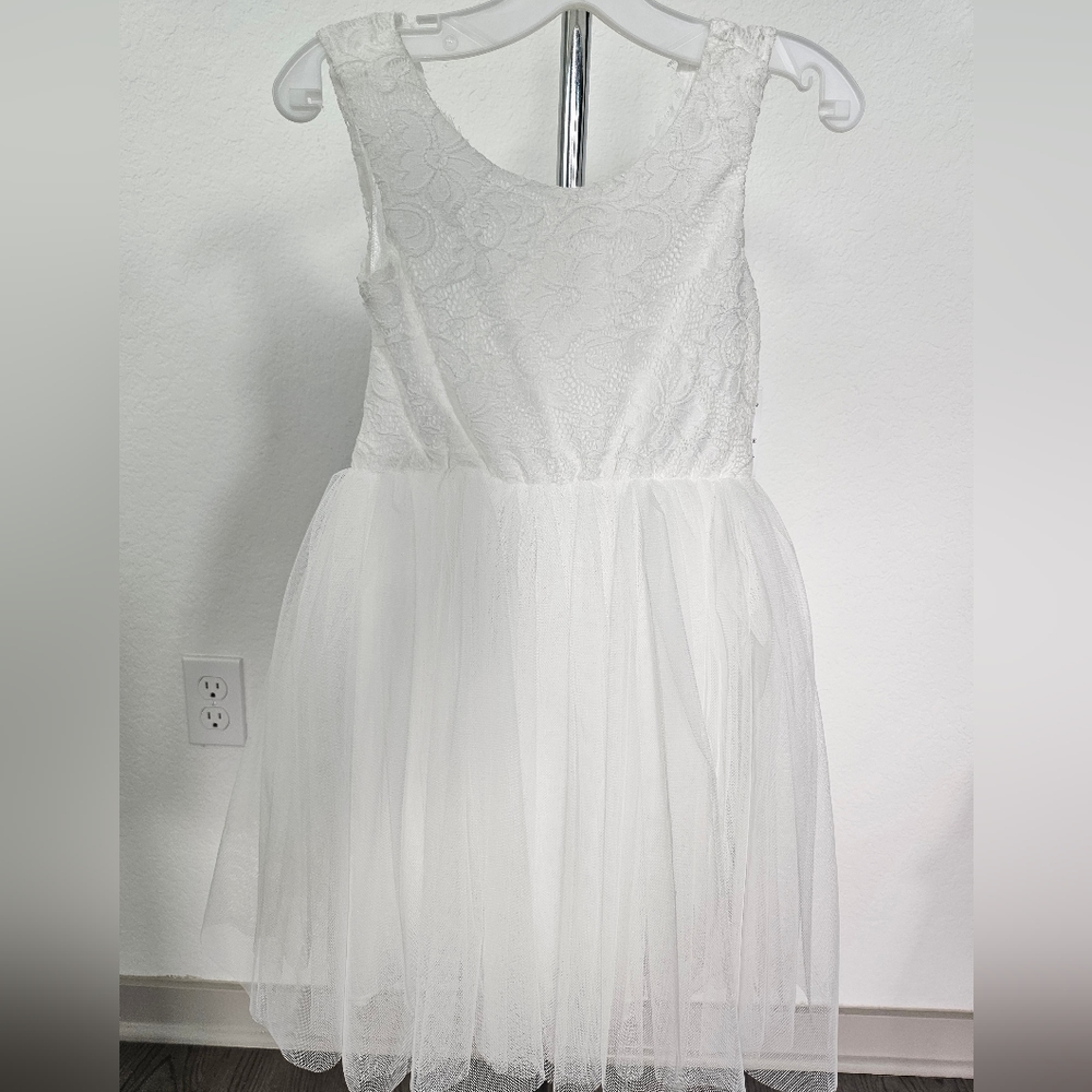 David's Bridal Lace bodice tank flower girl dress